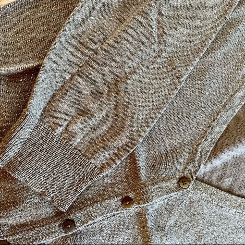 Sparkly, tan Old Navy cardigan. Size: small.